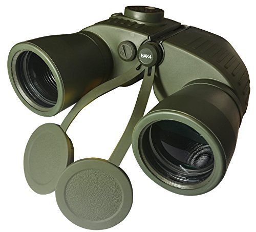 JSB 7x50 Waterproof Fogproof Military Marine Image Stabilizing Binoculars w/ Internal LED Rangefinder Compass for Navigation Boating Fishing Water Sports Hunting and More