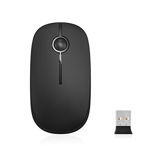 Jelly Comb 2.4G Slim Wireless Mouse with Nano Receiver - Black