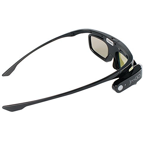 JmGO 2Pcs HGL1 DPL-Link 3D Glasses Rechargeable Active Black for DLP 3D Projector TV