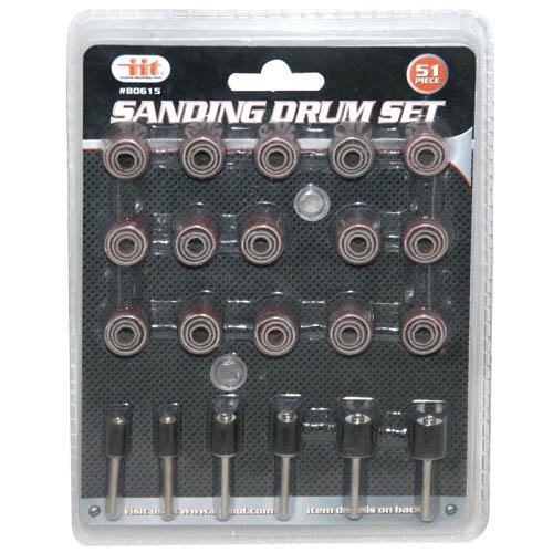 Jumbo 51pc Drum Sanding Kit - Fits Dremel - Includes Rubber Drum Mandrels - 1/2, 3/8 & 1/4