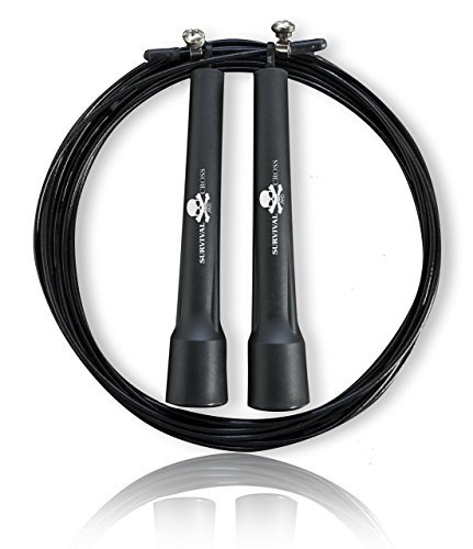 Jump Rope - Premium Quality - Best for Boxing MMA Fitness Training - Speed - Adjustable - Survival and Cross - Sold By FMS International Authorized Seller