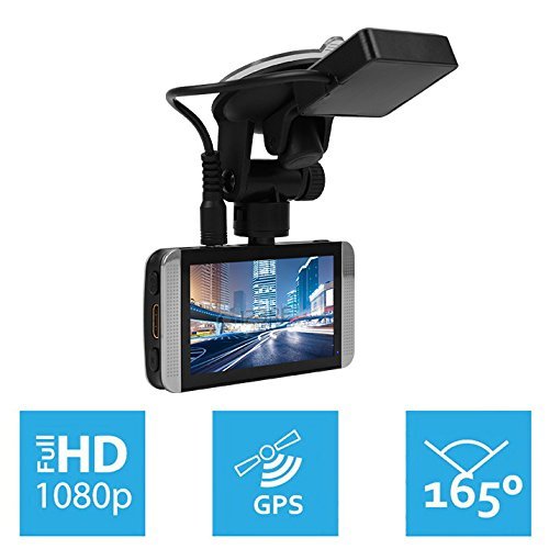 KDLINKS X1 Full-HD 1920 x 1080 165 Degree Wide Angle Dashboard Camera Recorder Car Dash Cam with GPS, G-Sensor & WDR Superior Night Mode