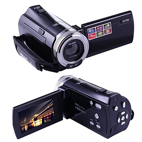 KINGEAR Puto PLD003 Mini DV C8 16MP High Definition Digital Video Camcorder DVR 2.7'' TFT LCD 16x Zoom Hd Video Recorder Camera 1280 x 720p Digital Video Camcorder(Black)