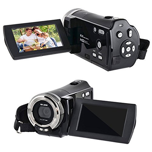 KINGEAR Puto PLD003 Mini DV C8 16MP High Definition Digital Video Camcorder DVR 2.7'' TFT LCD 16x Zoom Hd Video Recorder Camera 1280 x 720p Digital Video Camcorder(Black)