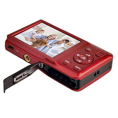 KINGEAR V100 2.7 Inch TFT Color LCD Screen 15MP 720P HD Anti-shake Smile Capture Digital Video Camera With 5X Optical Zoom 4X Digital Zoom-Red