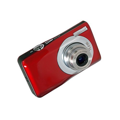 KINGEAR V100 2.7 Inch TFT Color LCD Screen 15MP 720P HD Anti-shake Smile Capture Digital Video Camera With 5X Optical Zoom 4X Digital Zoom-Red