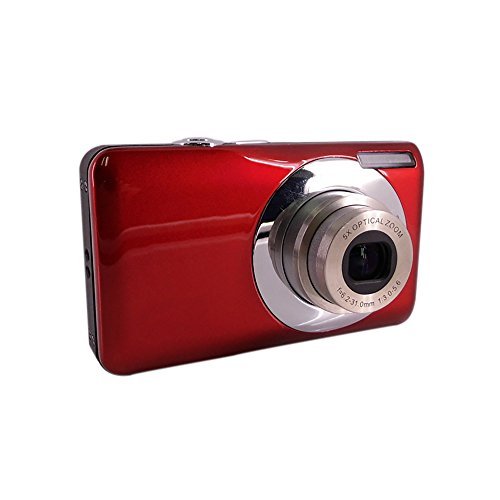 KINGEAR V100 2.7 Inch TFT Color LCD Screen 15MP 720P HD Anti-shake Smile Capture Digital Video Camera With 5X Optical Zoom 4X Digital Zoom-Red