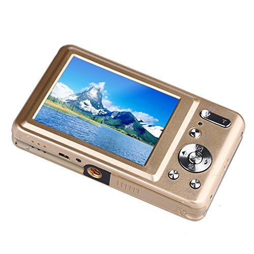 KINGEAR V600 2.7 Inch TFT 15MP 1280 X 720 HD Digital Video Camera With 5X Optical Zoom and Anti-shake Smile Capture (Gold)