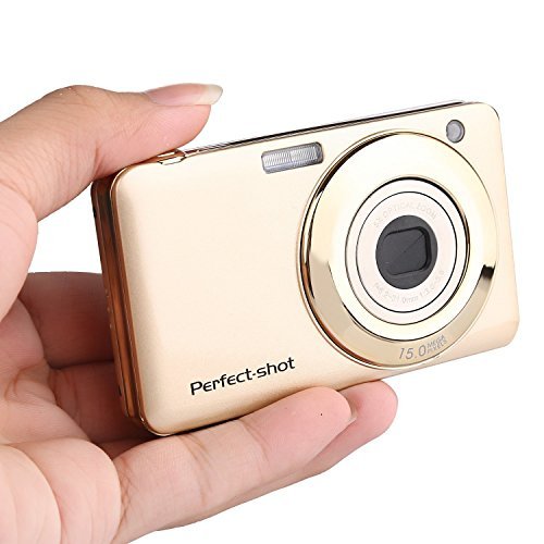 KINGEAR V600 2.7 Inch TFT 15MP 1280 X 720 HD Digital Video Camera With 5X Optical Zoom and Anti-shake Smile Capture (Gold)