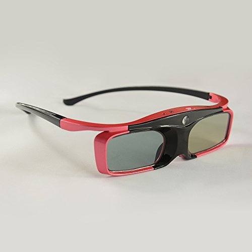 KKmoon Rainbow Series Red 96-144Hz Universal 3D Active Rechargeable Shutter Glasses for LG,BENQ,ACER,SHARP DLP-Link Projector and 3D Ready DLP HDTV