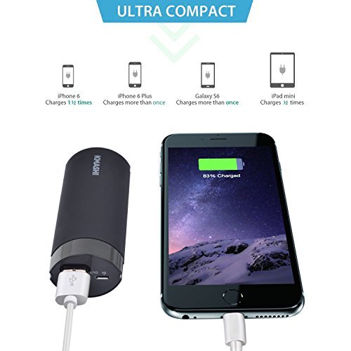 KMASHI External Battery, Compact 5000mAh Portable Charger Power Bank Pack for iPhone 6S 6 Plus