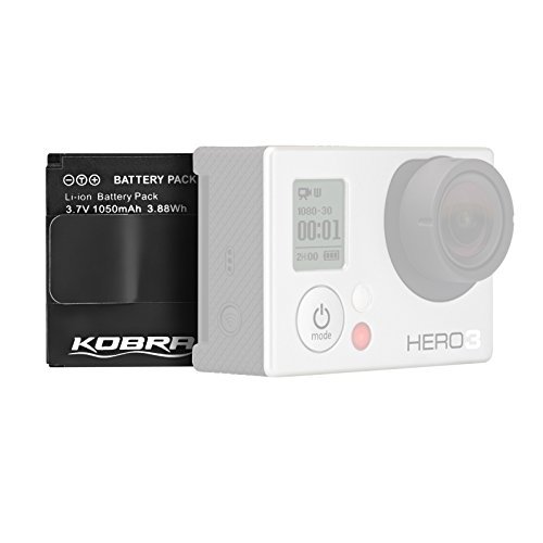 KOBRA Battery (2-Pack) and Charger for GoPro HERO3+, HERO3 and GoPro AHDBT-201, AHDBT-301, AHDBT-302