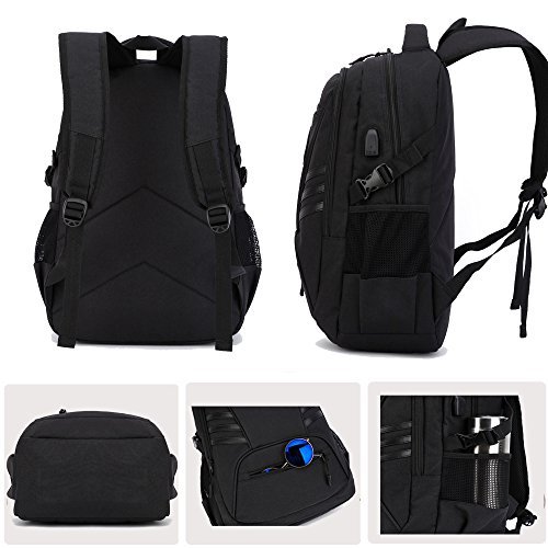 KOLAKO Laptop Backpack, Waterproof School College Computer Backpack Bag, Durable Casual Travel Daypack for Women / Men, with USB Charging Port and Lock, Fits 15.6 inch Laptop and Tablet