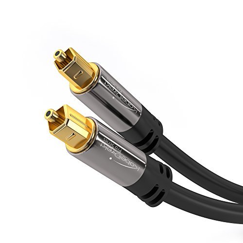 KabelDirekt Optical Digital Audio Cable (15 Feet) Home Theater Fiber Optic Toslink Male to Male Gold Plated Optical Cables Best For Playstation & Xbox - PRO Series