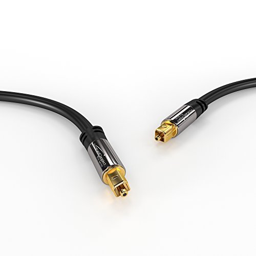 KabelDirekt Optical Digital Audio Cable (15 Feet) Home Theater Fiber Optic Toslink Male to Male Gold Plated Optical Cables Best For Playstation & Xbox - PRO Series