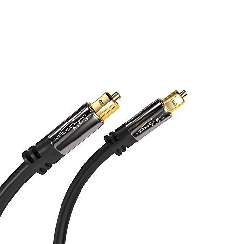 KabelDirekt Optical Digital Audio Cable (15 Feet) Home Theater Fiber Optic Toslink Male to Male Gold Plated Optical Cables Best For Playstation & Xbox - PRO Series