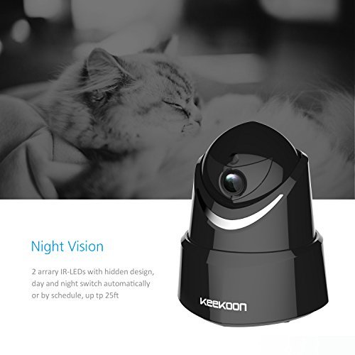 Keekoon 1080P Wireless/Wired IP Camera ,Baby Monitor with Two-Way Talk & Pan/Tilt & Night Vision (Black)