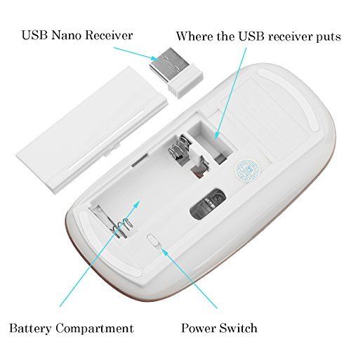 Keyboard & Mouse Combos, URCO Ergonomic Wireless 2.4G Ultra Slim Keyboard and Portable Mouse for Gaming and Working (Rose Gold)