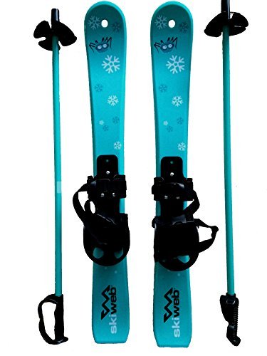 Kids First Plastic Snow Skis & Poles Age 2- 4 (approx 28\")