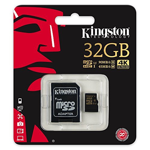 Kingston Digital 32GB Microsdhc Class U3 UHS-I 90R/45W + SD Adapter (SDCG/32GB)