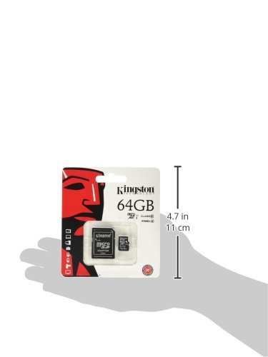 Kingston Digital 64 GB microSD Class 10 UHS-1 Memory Card 30MB/s with Adapter (SDCX10/64GB)