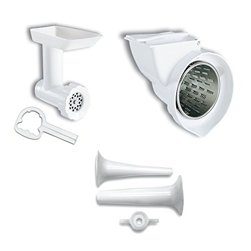 KitchenAid KGSSA Stand Mixer Attachment Pack 2 with Food Grinder, Rotor Slicer & Shredder, and Sausage Stuffer