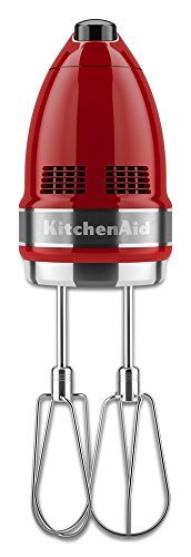 KitchenAid KHM7210ER 7-Speed Digital Hand Mixer with Turbo Beater II Accessories and Pro Whisk - Empire Red