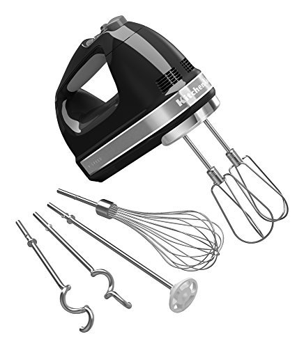 KitchenAid KHM926OB 9-Speed Digital Hand Mixer with Turbo Beater II Accessories and Pro Whisk - Onyx Black