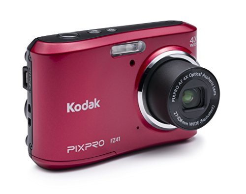 Kodak PIXPRO Friendly Zoom FZ41 16 MP Digital Camera with 4X Optical Zoom and 2.7" LCD Screen (Red)