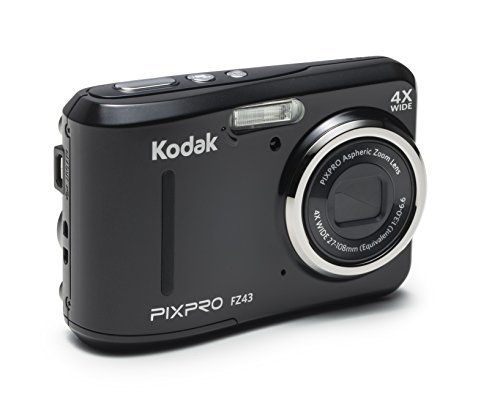 Kodak PIXPRO Friendly Zoom FZ43 16 MP Digital Camera with 4X Optical Zoom and 2.7" LCD Screen (Black)