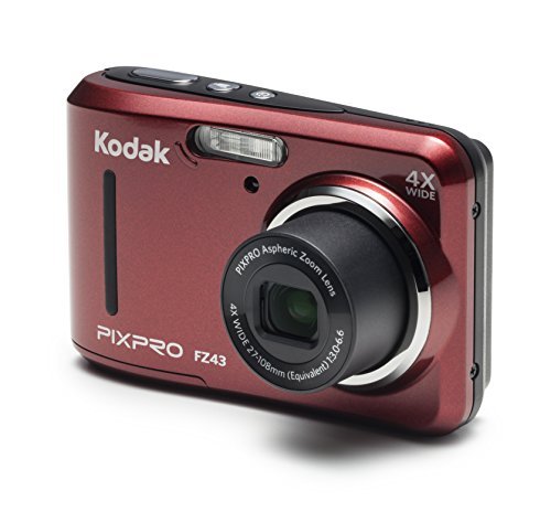 Kodak PIXPRO Friendly Zoom FZ43 16 MP Digital Camera with 4X Optical Zoom and 2.7" LCD Screen (Red)