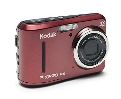 Kodak PIXPRO Friendly Zoom FZ43 16 MP Digital Camera with 4X Optical Zoom and 2.7" LCD Screen (Red)