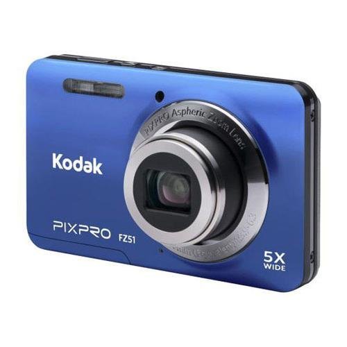 Kodak PIXPRO Friendly Zoom FZ51 16 MP Digital Camera with 5X Optical Zoom and 2.7" LCD Screen (Blue)