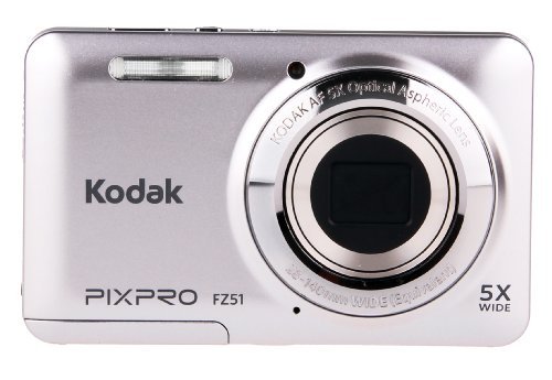 Kodak PIXPRO Friendly Zoom FZ51 16 MP Digital Camera with 5X Optical Zoom and 2.7" LCD Screen (Silver)