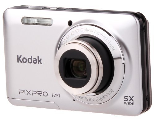 Kodak PIXPRO Friendly Zoom FZ51 16 MP Digital Camera with 5X Optical Zoom and 2.7" LCD Screen (Silver)