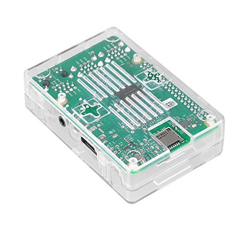 KuGi Raspberry Pi 3 Model B case PC Protective Case with 2x Heatsinks for Raspberry Pi 3 Model B, Pi 2 Model B & Pi Model B+ (Clear)