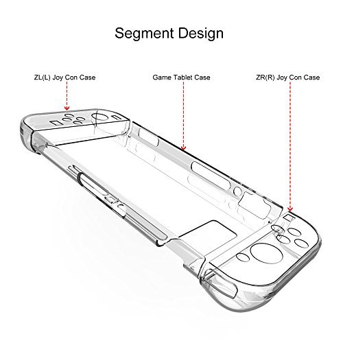 Kungber Anti-Scratch Hard Back Case Cover for Nintendo Switch Transparent Ergonomic Accessories Skin 2017(clear)