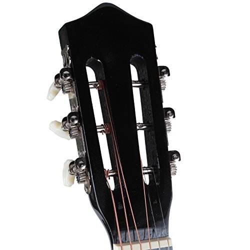 LAGRIMA Beginners Acoustic Guitar with Guitar Case, Strap, Tuner & Pick Steel Strings Black