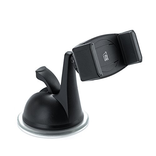 LAX Universal Dashboard-mounted Smart Phone Holder with Non-Slip Grip Bracket - Compatible with Most Smartphones & Mini Tablets - 360 Degrees Swivel Mount – Super Stable Suction Cup Car Mount