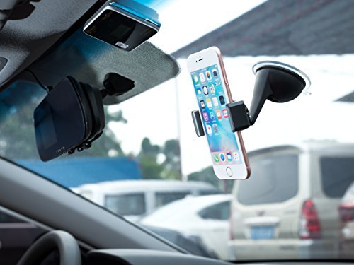 LAX Universal Dashboard-mounted Smart Phone Holder with Non-Slip Grip Bracket - Compatible with Most Smartphones & Mini Tablets - 360 Degrees Swivel Mount – Super Stable Suction Cup Car Mount