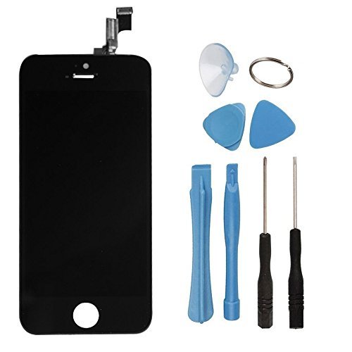 LCD Touch Screen Digitizer Frame Assembly Full Set LCD Touch Screen Replacement for iPhone 5S - Black