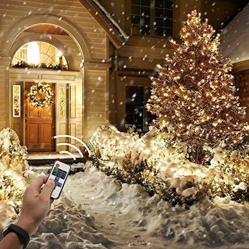 LED String Lights , PopBabies Dorm Lights 33ft 100 Led Lights with RF Remote for Bedroom Patio Indoor Outdoor, Waterproof Decorative Christmas Lights for Holiday Birthday Party Wedding UL Listed