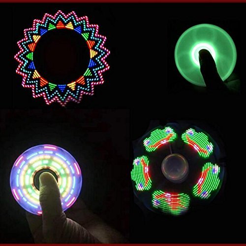 LED Tri Fidget Hand Spinner with Patterns, Ultra Fast Bearings, Finger Toy, Great Gift (LED Graphics)