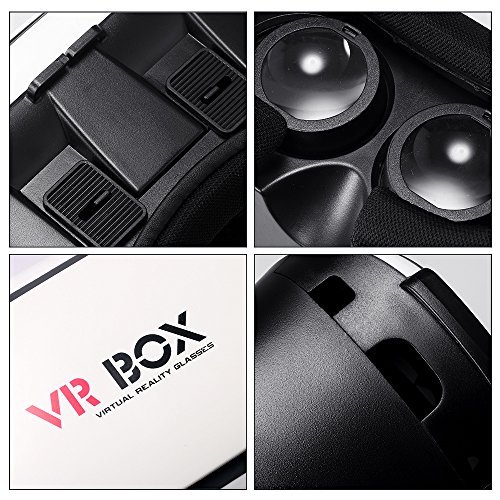 LEMFO VR Case Virtual Reality Headset 3D Glasses Focal and Pupil Distance Adjustable Viewing Video Movie Game Fit for 3.5"-6.0" Mobile Phones