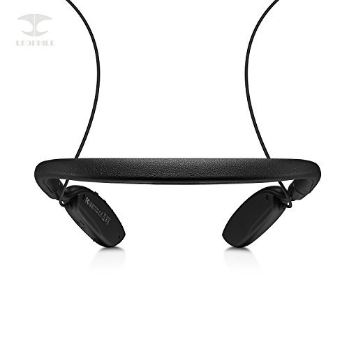 LEOPHILE ZERO Active Noise Cancelling Bluetooth Neckband Headphones, Wireless 4.1 Stereo Headset In Ear Earbuds with Built-in Microphone and Wired Mode - Black