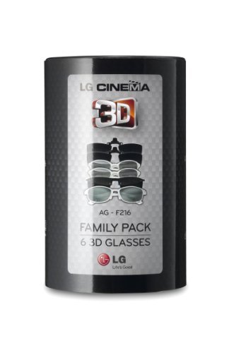 LG AG-F216 Cinema 3D Glasses Family Pack (6-Pairs) for 2011 and Up