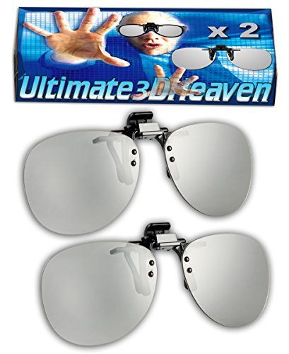 LG CINEMA Clip-On (Pack of 2) Compatible Passive 3D Glasses by Ultimate 3D Heaven