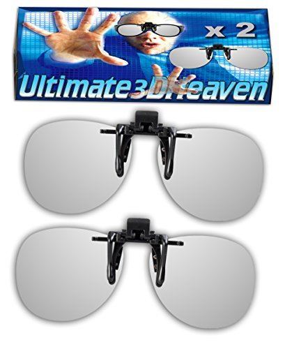 LG CINEMA Clip-On (Pack of 2) Compatible Passive 3D Glasses by Ultimate 3D Heaven