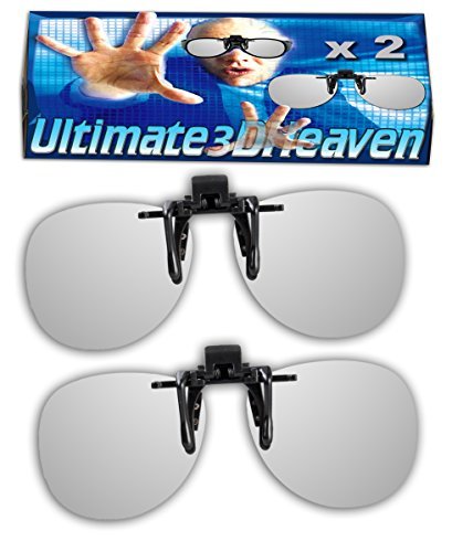 LG CINEMA Clip-On (Pack of 2) Compatible Passive 3D Glasses by Ultimate 3D Heaven