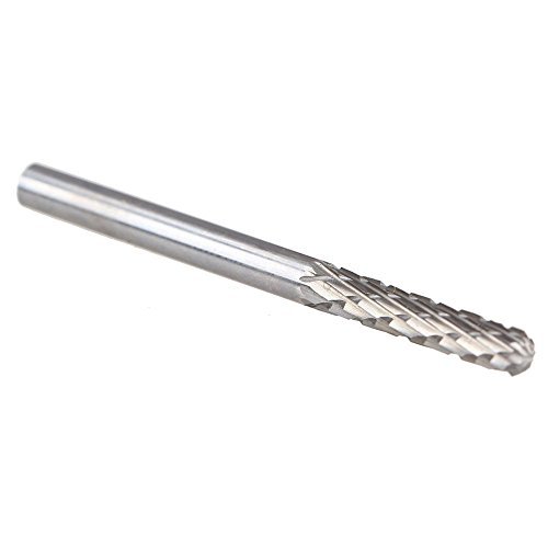 LOOYUAN 20pcs 3mm Shank Tungsten Steel Solid Carbide Rotary Files Diamond Burrs Set Fits Dremel Tool for Woodworking Drilling Carving Engraving